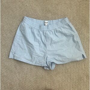 Baby Blue Linen Shorts from Aritzia